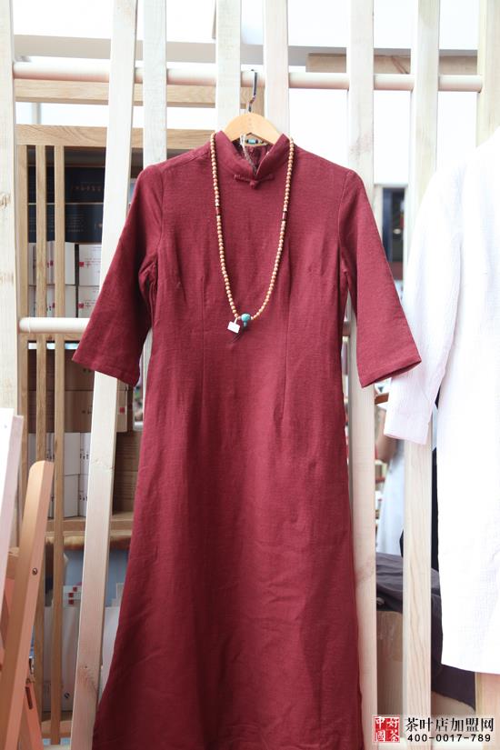 美女茶服,茶叶加盟店,惜物茶服--精致长衫系列-茶服3